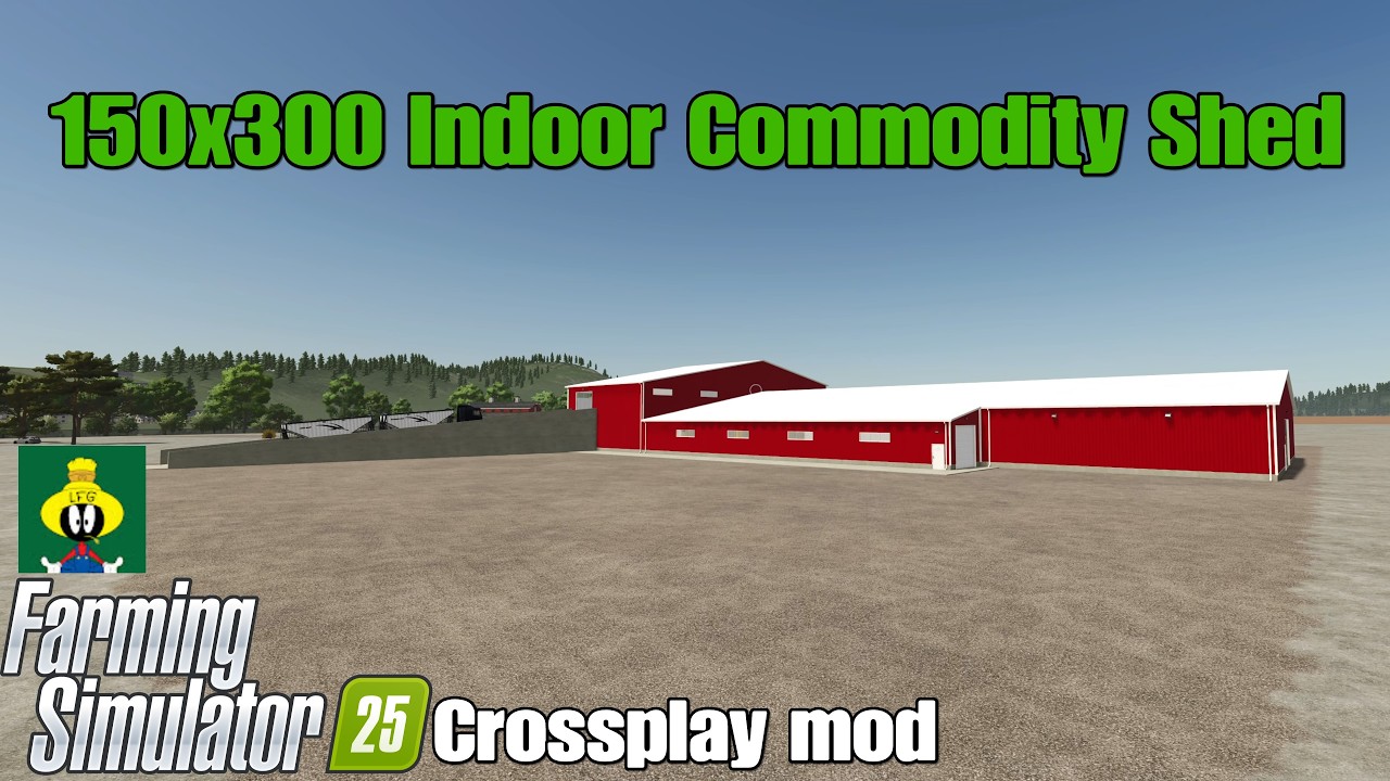 150x300 Indoor Commodity Shed / FS25 crossplay mod - YouTube