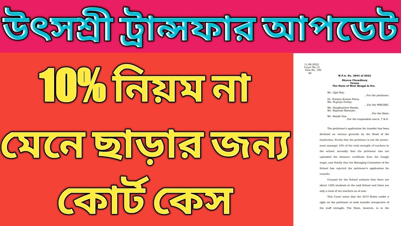 Update news Regarding Utsashree prakalpa|10% rule court case