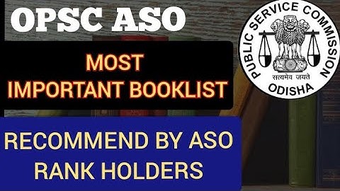 MOST IMPORTANT BOOKLIST FOR ASO || OPSC ASO || STRATEGY