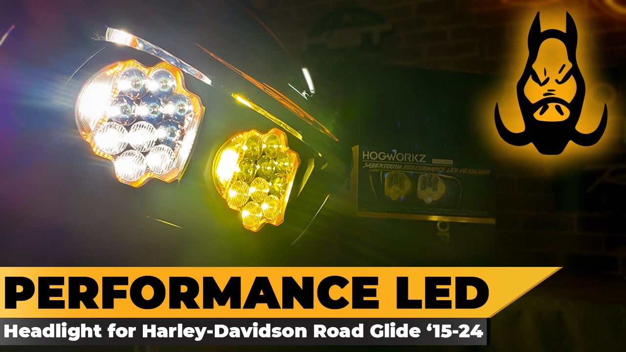 HogWorkz Goldtooth Performance LED Headlight For Harley Road Glide