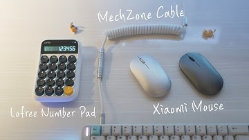 Lofree Number Pad, Xiaomi Wireless Mouse, MechZone Coiled Cable