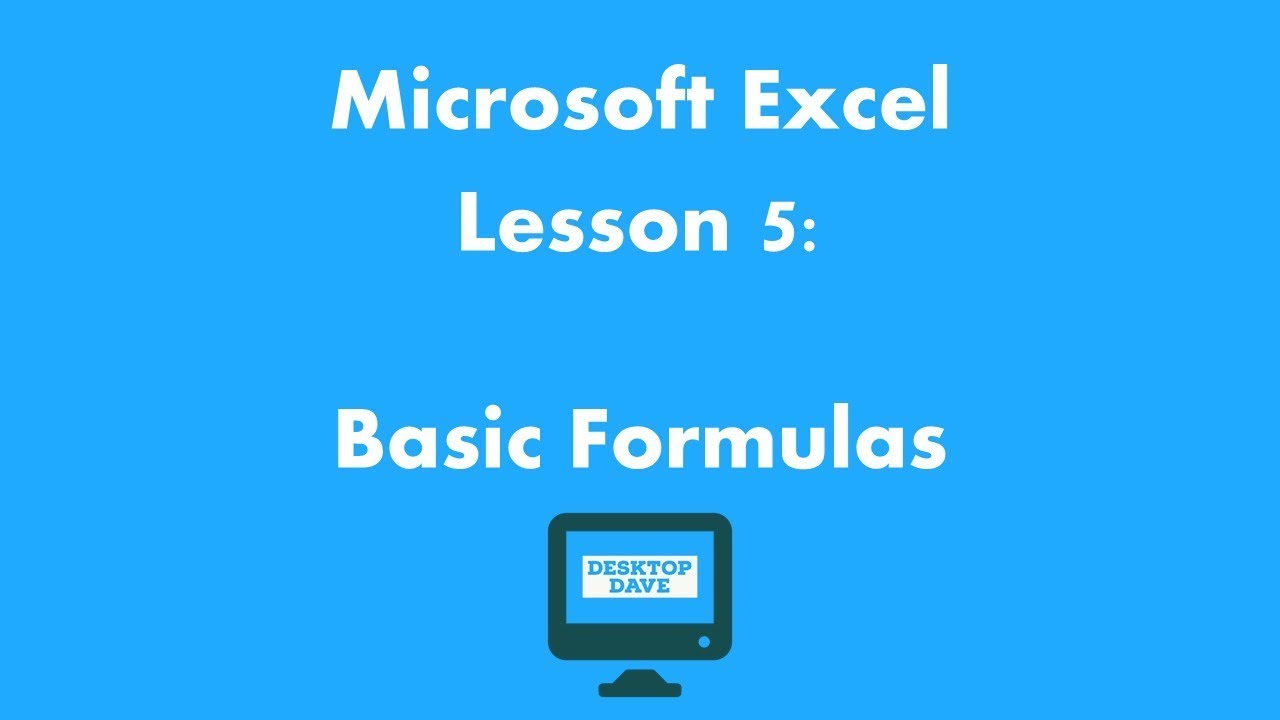 Basic Formulas in Microsoft Excel - YouTube