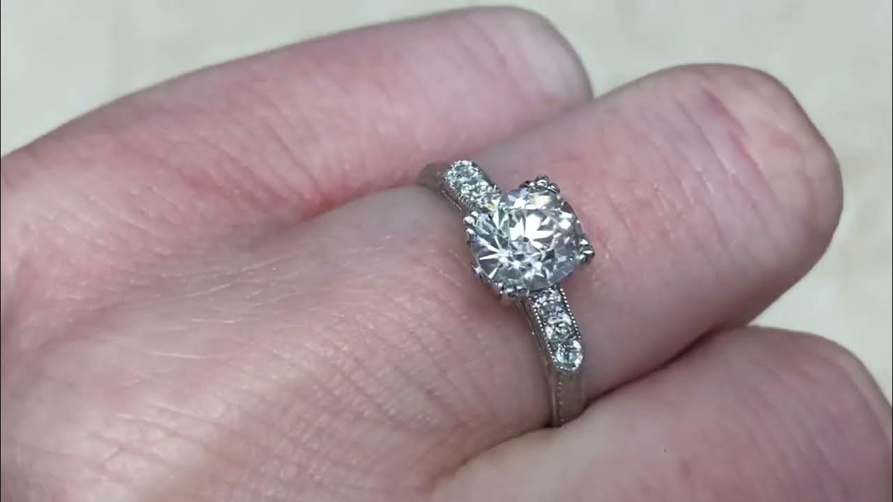 1.03ct Old European Cut Diamond Engagement Ring Jonesboro Ring Hand