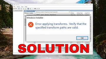 Windows Installer Error Applying Transforms [Fixed]