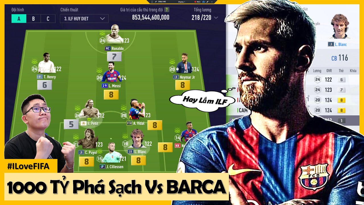 1000 Tỷ Bay Màu I Love Xây Dựng Đội Hình BARCELONA Cực Khủng FO4: RÔ BÉO, HENRY, MESSI, NEYMAR