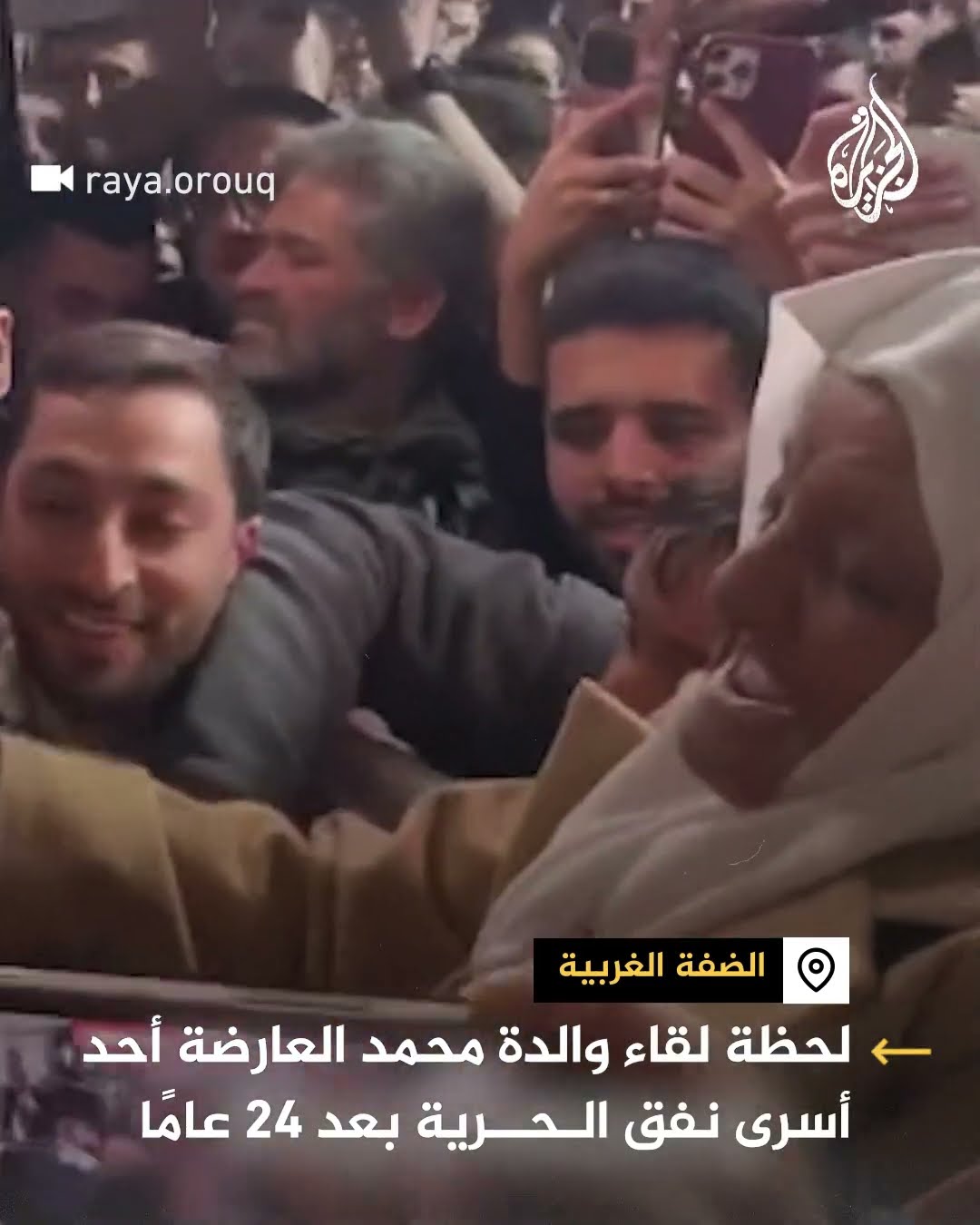 بعد 24 عاما.. لحظة لقاء والدة محمد العارضة أحد أسرى نفق الحرية