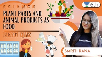 Plant Parts And Animal Products As Food | Menti Quiz | Science | Unacademy 6th | Smriti Rana