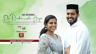 Dn. Ricku weds Arya | WEDDING CEREMONY | H.G. Abraham Mar Eppiphanios Metropolitan - LIVE.