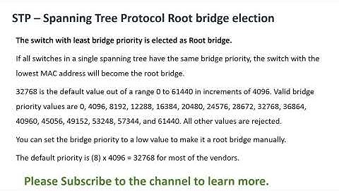 Spanning tree protocol root bridge election explained
