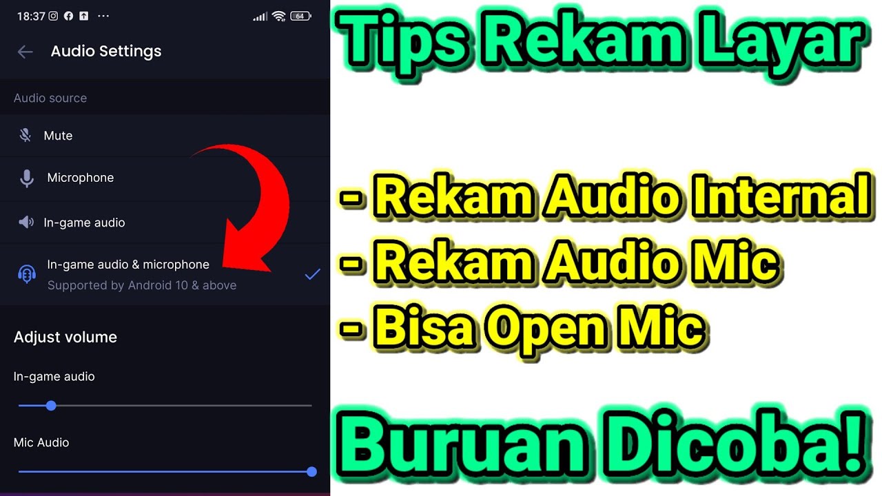 Cara Rekam Layar & Audio Internal dan Audio Mic (Bisa Open Mic)