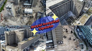 royal Liverpool hospital demolition update with the clean up of tower one