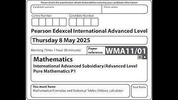 Pearson Edexcel IAL Mathematics WMA11/01 | May/June 2025 Question # 10 Step-by-Step Solutions