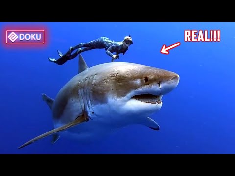 Video: Ocean Ramsey Und Ein Ocean Diving Team Schwimmen Mit Dem Größten Jemals Aufgezeichneten Weißen Hai