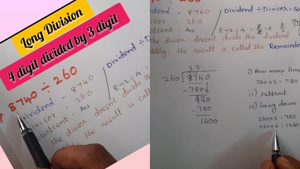 long-division-4-digit-divided-by-3-digit-8740-260-youtube