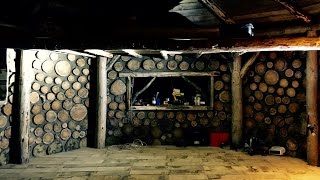 The Wood Shed Solid Oak Desktop / Shelf 26 DVD / VHS Tape Media Cabinet Off grid roundhouse build part 25 solid oak floor