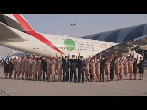 Emirates A380 flight EK2021 operated with fully vaccinated customers & cabin crew | Emirates Airline