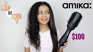 TESTING THE NEW AMIKA BLOW DRYER BRUSH ON CURLY HAIR - HONEST OPINION -  YouTube