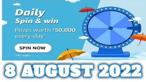 Amazon Funzone Daily Spin and Win Quiz Answers Today|8 AUGUST 2022 | Daily Quiz Time