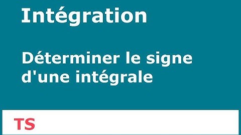 Ch15 - Intégration - Signe d