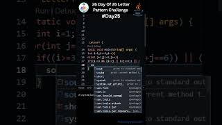Day 25: How To Print Y Alphabet Shape Using Star In java (For Beginner) || 26 Days of Code Alphabet Y Pattern In Java