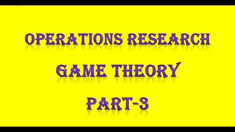 PG TRB/ POLYTECHNIC Operations Research Game Theory Part-3
