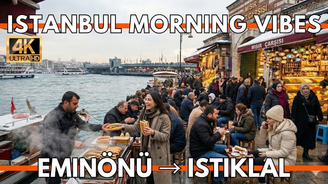 Istanbul Turkey 2026 4K Walking Tour | Eminönü Market & Spice Bazaar Morning Vibes