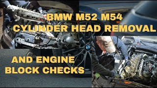 BMW M52 M54 Cylinder Head Removal Procedure And How To Check Block Deviation #bmwrepair