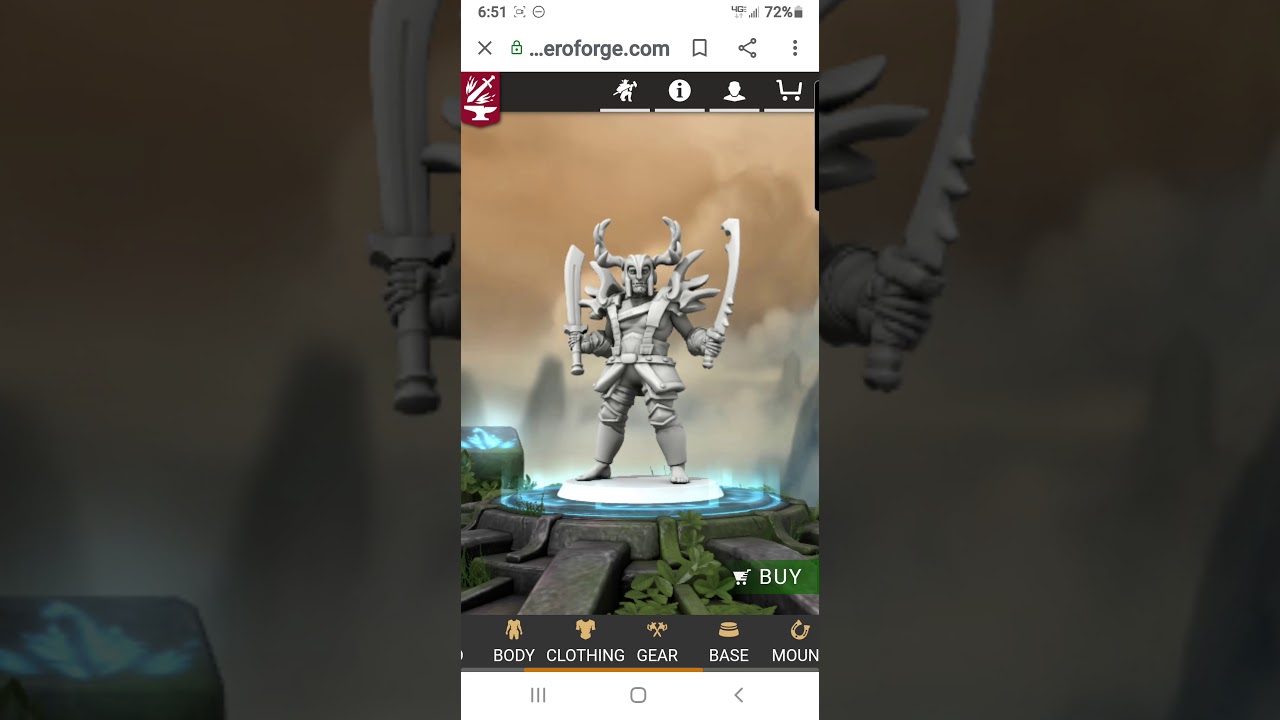 a Half Orc miniature made on Hero forge "Species list part 8"