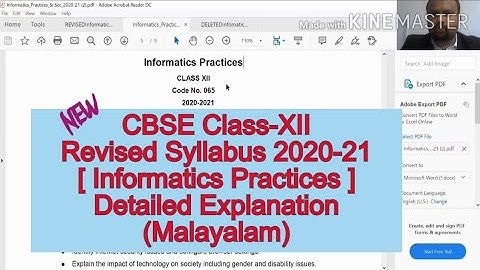 CBSE Class XII-IP Revised Syllabus 2020-21 | Detailed Explanation |Malayalam | Vlog :87