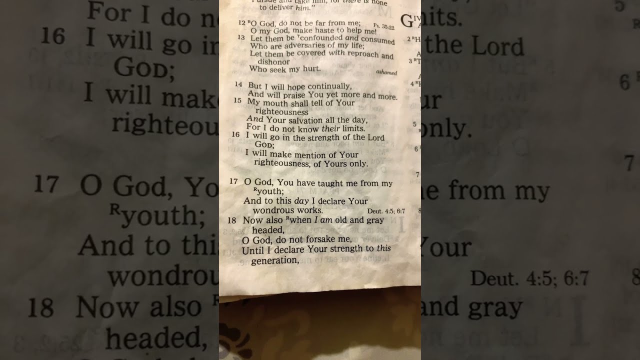Psalm 71 12 24 Prayer For The Aged Pt 2