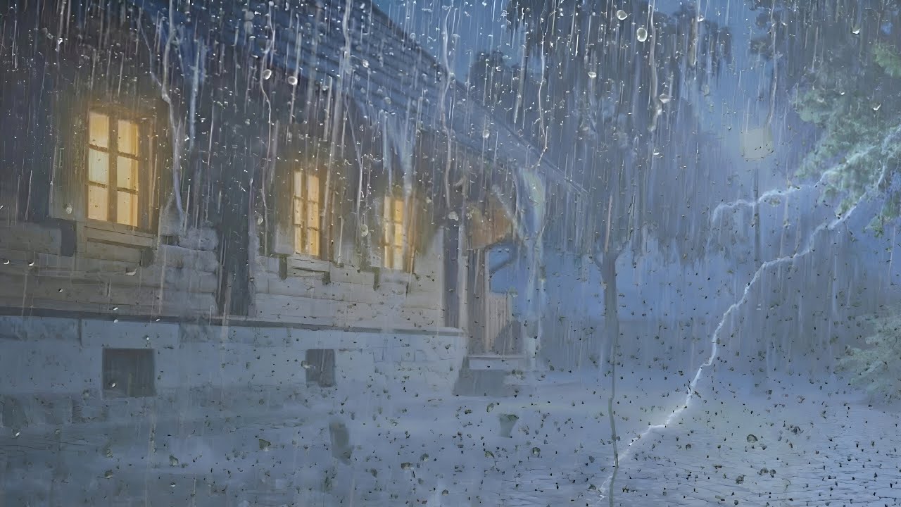 Heavy Rain & Thunderstorm Ambience – The Most Effective Sound to Sleep Faster , Live Stream