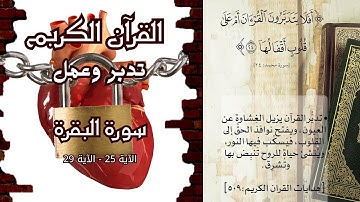 القرآن الكريم.. تدبر وعمل.. | سورة البقرة.. الآية 25 - الآية 29
