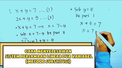 SPLDV Sistem Persamaan Linear Dua Variabel (Metode Substitusi)