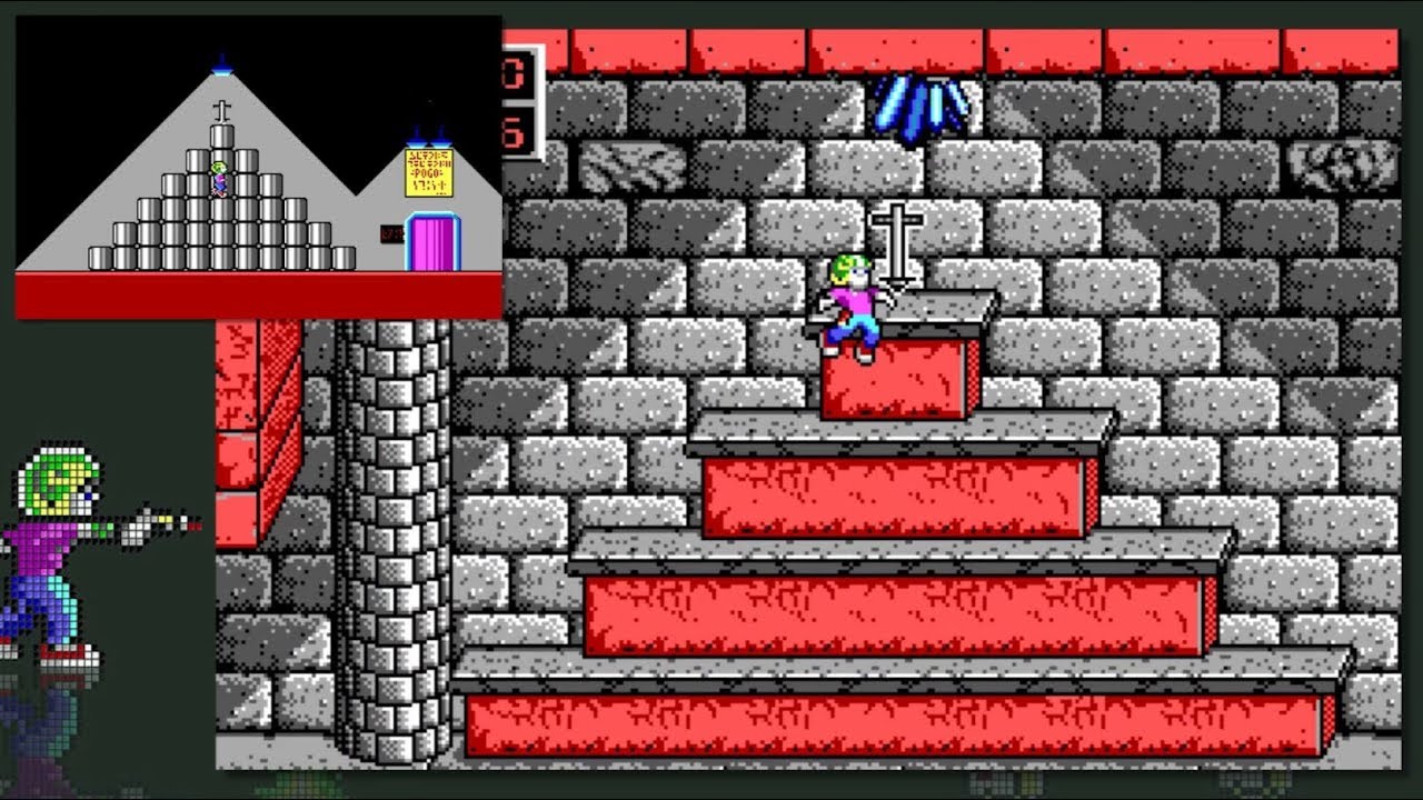 Let's compare remakes - Commander Keen Remake (MS-Dos, 2018) [Side by side comparison]