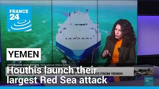 yemen's houthis launch their largest red sea drone and missile attack • france 24 english