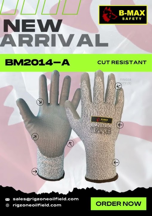 BM2014-A Cut 3 Glove with PU coated palm and high abrasion. #ppeproducts #PPE #ppesafety #safety