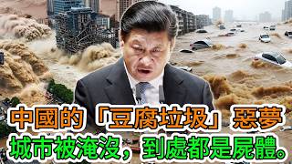 【中國經濟崩潰】豆腐傾倒場災難：中國水壩潰決，城市被洪水淹沒，真相被掩埋。