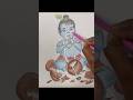 I Colored Krishna Eating Makhan… Look at the Result😍#shorts #youtubeshorts #krishna #domscolor #art