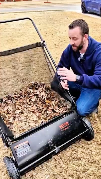 This Lawn Sweeper Is a Game Changer! 🍃 | VEVOR 26'' Push Sweeper Review