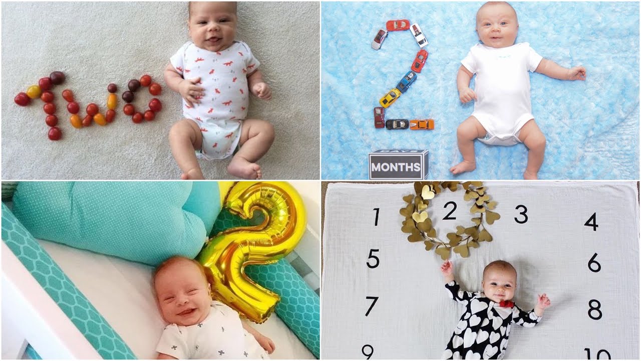 2nd month baby Photo Shoot Ideas at Home || 2nd month - Monthly Baby ...