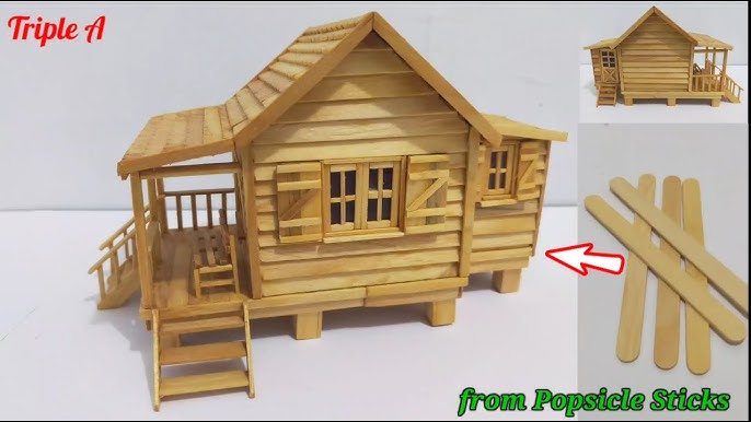 How to Make Modern Popsicle Sticks House - Building Popsicle Stick
