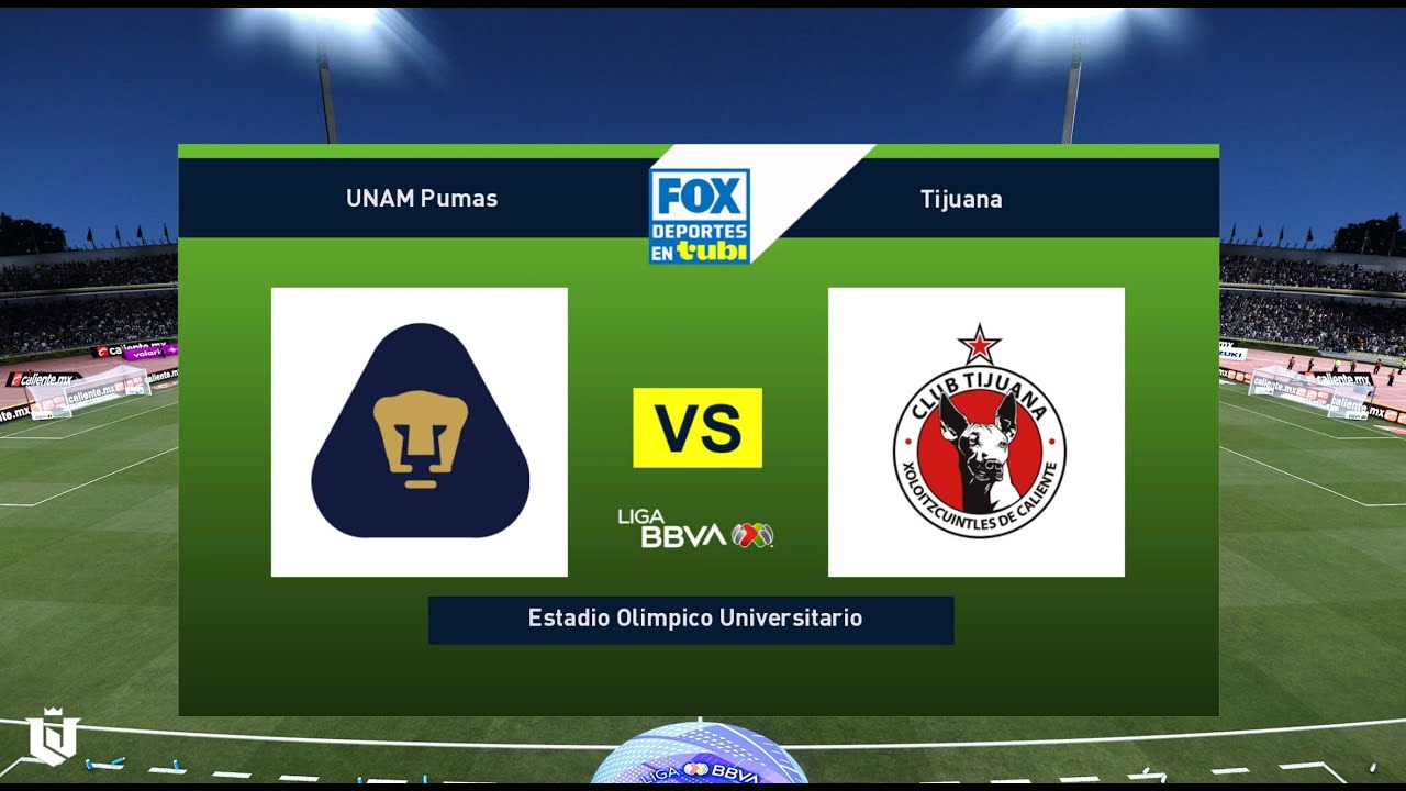 Pumas vs Tijuana Apertura Liga Mx Gameplay Pes 2021 - YouTube