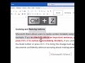 Microsoft Word Undoing and Redoing Actions