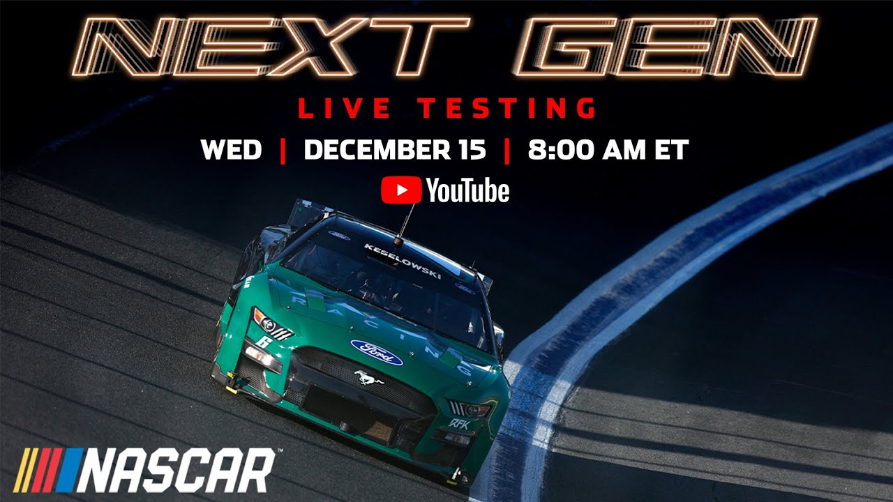 Tune in Day 2 of Next Gen testing Friday on Charlotte oval NASCAR