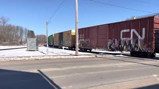 CN SD75I 5752 leading L588 to FOND DA LAC Wisconsin.