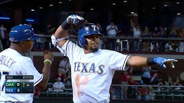 OAK@TEX: Odor slides into third with a triple