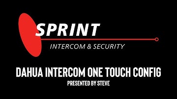 Dahua Intercom One Touch Config Guide