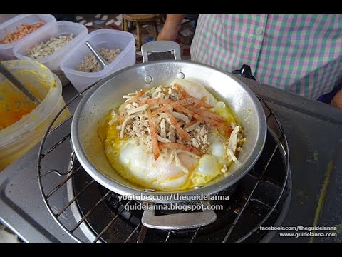 อาหารเช้าที่เชียงคาน ไข่กระทะ ข้าวเปียกเส้น ต้องชิม Breakfast at ChiangKhan , Loie Province