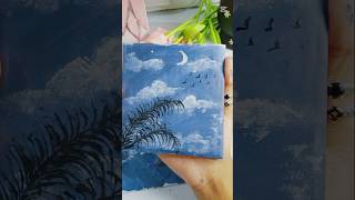 Night Sky Painting | Easy Mini Canvas Art 🌌✨