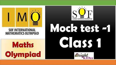 IMO Maths Mock test Class 1 || Bright Kidzz